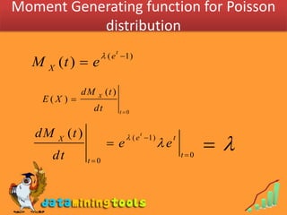 Moment Generating function for Poisson distribution<br />