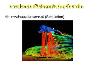 การประยุก ต์ใ ช้ค อมพิว เตอร์ก ราฟิก

การจำาลองสถานการณ์ (Simulation)
 