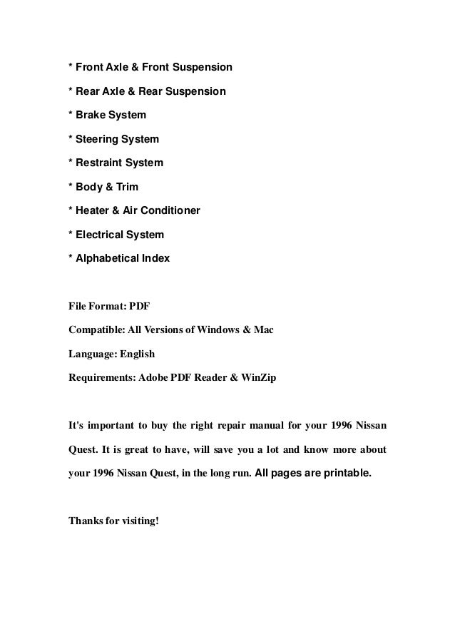 2011 nissan quest manual