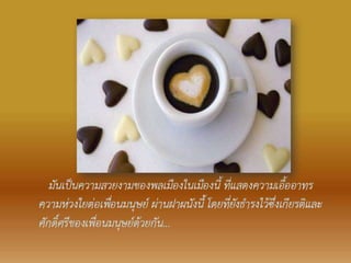 กาแฟแก้วหนึ่ง บนฝาผนัง