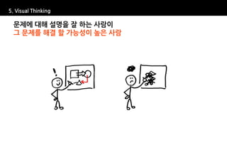 5. Visual Thinking

  문제에 대해 설명을 잘 하는 사람이
  그 문제를 해결 할 가능성이 높은 사람
 