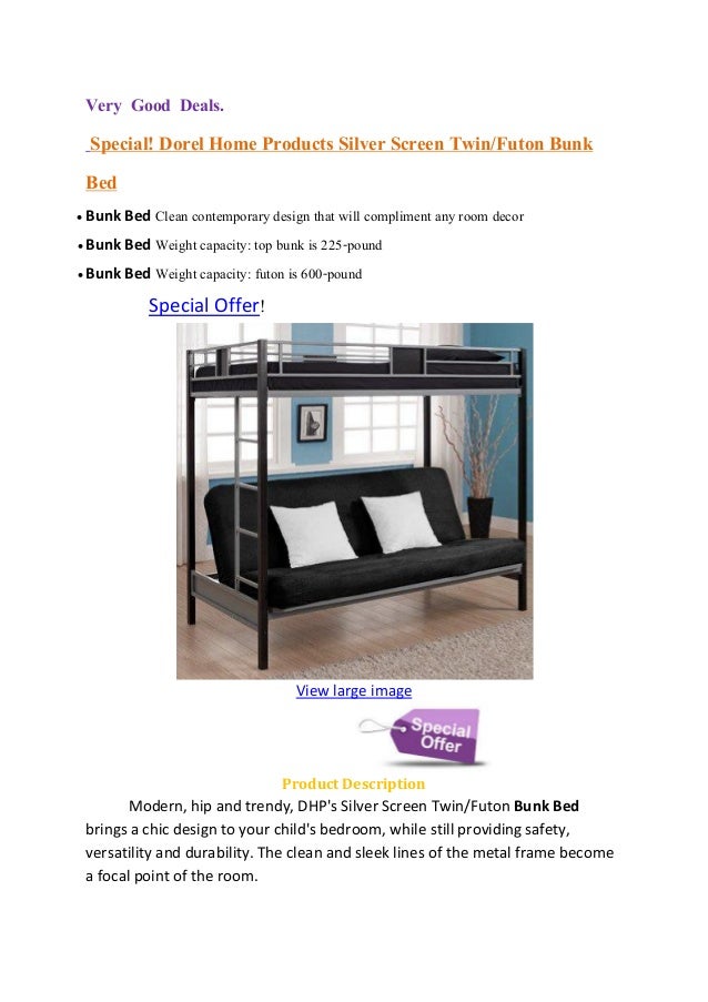 Special! Dorel Home Products Silver Screen Twin/Futon Bunk Bed