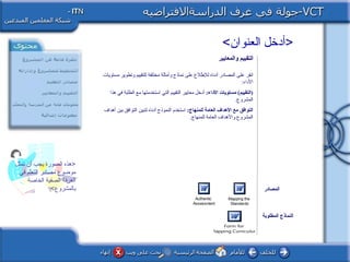 ‫العنوان‬ ‫أدخل‬
‫تمثل‬ ‫أن‬ ‫يجب‬ ‫الصورة‬ ‫هذه‬
‫في‬ ‫ل م‬ّ‫م‬‫التع‬ ‫مصادر‬ ‫موضوع‬
‫الخاصة‬ ‫الصفية‬ ‫الغرفة‬
‫بالمشروع‬
‫التقييم‬‫والمعايير‬
‫انقر‬‫مستويات‬ ‫وتطوير‬ ‫للتقييم‬ ‫مختلفة‬ ‫وأمثلة‬ ‫نماذج‬ ‫على‬ ‫طال ع‬ّ‫ال‬ ‫لل‬ ‫أدناه‬ ‫المصادر‬ ‫على‬
:‫الداء‬
‫الداء‬ ‫مستويات‬ (‫)التقييم‬:‫أ‬‫هذا‬ ‫في‬ ‫الطلبة‬ ‫مع‬ ‫استخدمتها‬ ‫التي‬ ‫التقييم‬ ‫معايير‬ ‫دخل‬
.‫المشرو ع‬
‫للمنهاج‬ ‫العامة‬ ‫الدهداف‬ ‫مع‬ ‫التوافق‬:‫أهداف‬ ‫بين‬ ‫التوافق‬ ‫لتبين‬ ‫أدناه‬ ‫النموذج‬ ‫استخدم‬
.‫للمنهاج‬ ‫العامة‬ ‫والهداف‬ ‫المشرو ع‬
‫المصادر‬
‫المطلوبة‬ ‫النماذج‬
Form for
Mapping Curriculum
Mapping the
Standards
Authentic
Assessment
 