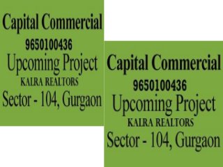 Regards,NISHA MEHTA +91 9650100436  Sector -104,Dwarka Expressway Gurgaon by CAPITAL GROUP – CAPITAL SQUARE ONE  Area -265 sq ft-4000 sqft  Price Ground floor- 12250/- Rpsf*(till 1/6/2013)  First Floor – 9250 /- rpsf  Pay only 20 % in 60 days next eas