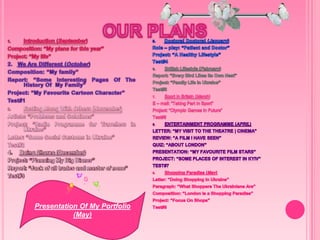 Presentation Of My Portfolio
(May)
 