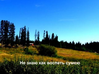Не знаю как воспеть сумею
 