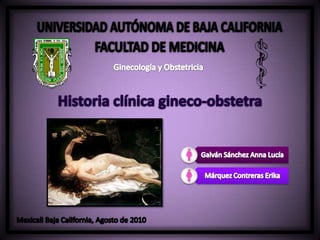 Historia clínica Gineco-Obstetra