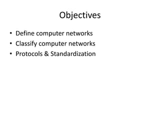 types of computer networks, protocols and standards | PPT