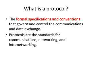 types of computer networks, protocols and standards | PPTX