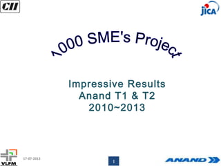 1
Impressive Results
Anand T1 & T2
2010~2013
17-07-2013
 