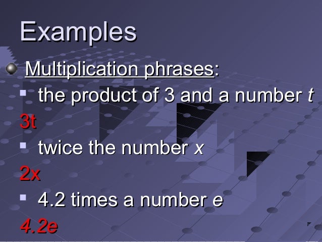 1.1 writing algebraic expressions lesson