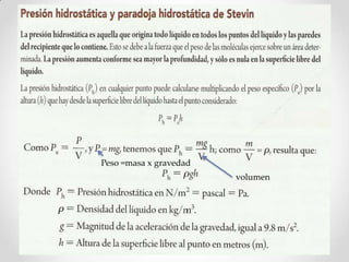 Peso =masa x gravedad
volumen
 