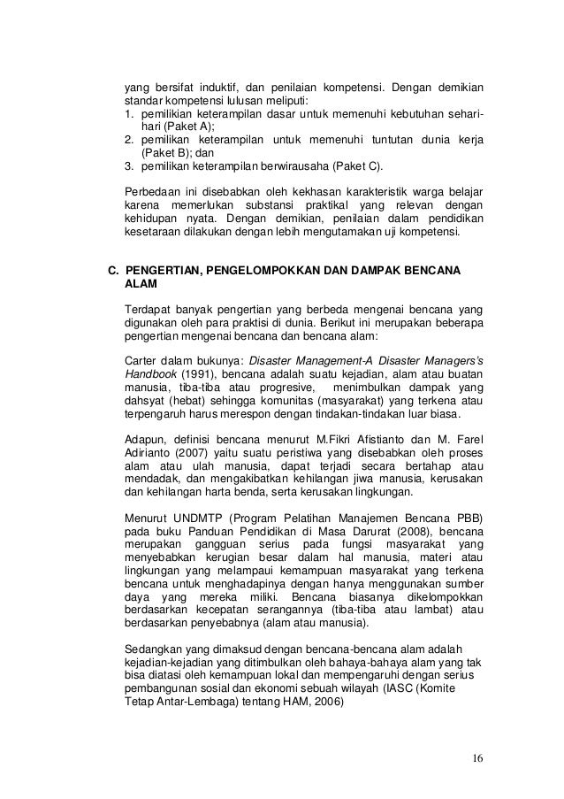 Kurikulum Program Kesetaraan Masyarakat