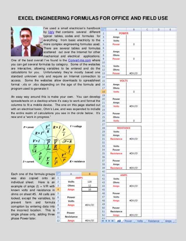 Excel Engineering Formulas