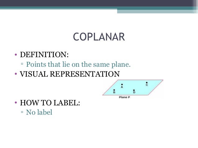 1.1 identify points, lines and planes