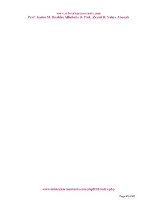 www.infotechaccountants.com
Prof.: kasim M. Ibrahim Alhubaity & Prof. :Zeyad H. Yahya Alsaqah
www.infotechaccountants.com/phpBB2/index.php
Page 43 of 45
 