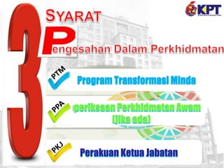 Perakuan Ketua Jabatan
Peperiksaan Perkhidmatan Awam
(jika ada)
Program Transformasi Minda
 