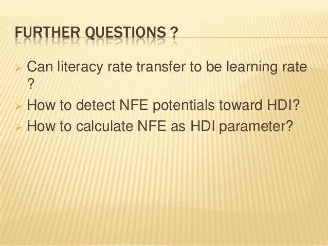 HDI parameters that imply NFE towards lifelong education 