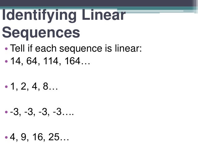 1.1 linear sequences