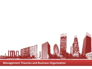 Management Theories and Business Organization
 