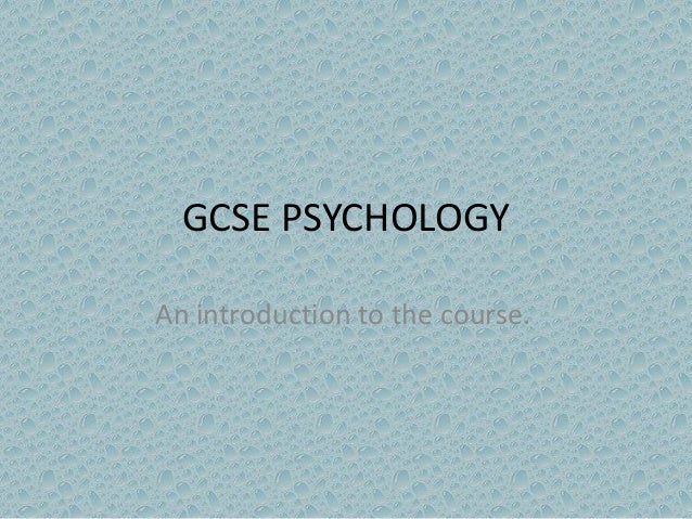Gcse psychology coursework