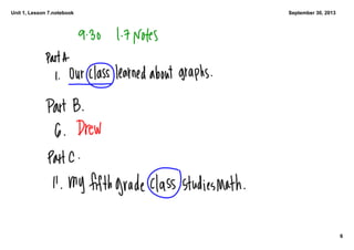 Unit 1, Lesson 7.notebook
6
September 30, 2013
 