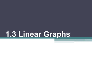 1.3 Linear Graphs 
 