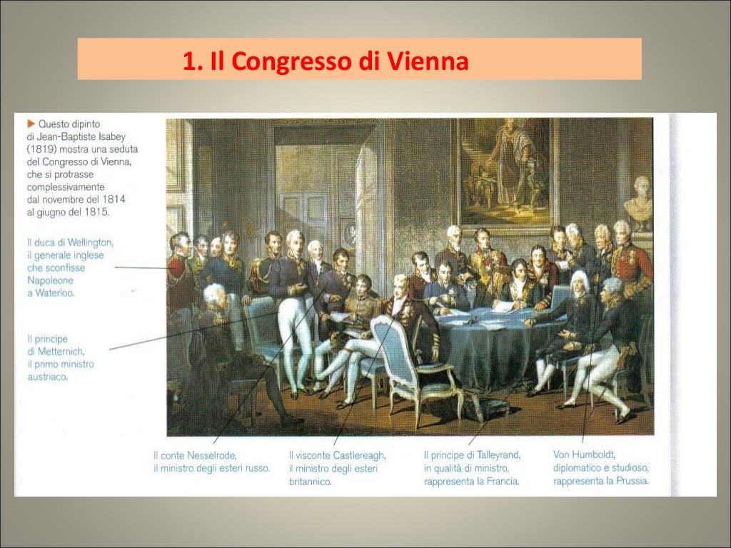 1. Il Congresso di Vienna e la Restaurazione 1. Il Congresso di Vienna e la Restaurazione