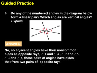 1.5 describe angle pair relationships | PPTX