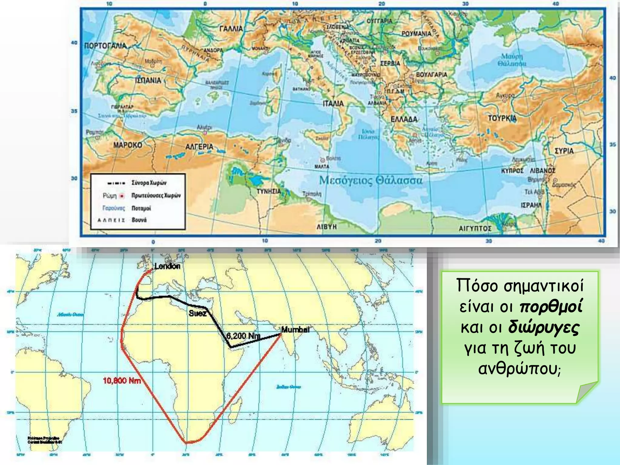 Πόσο σημαντικοί
είναι οι πορθμοί
και οι διώρυγες
για τη ζωή του
ανθρώπου;

 