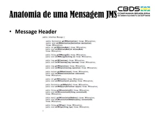 Anatomia de uma Mensagem JMS
• Message Header

 