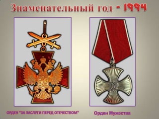 ОРДЕН "ЗА ЗАСЛУГИ ПЕРЕД ОТЕЧЕСТВОМ"

Орден Мужества

 