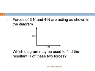 1. Which measuring device should be used to
measure the length accurately?
A. metre rule
B. micrometer
C. tape measure
D. vernier calipers
Unit and Measure 79
 