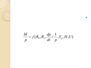 

M
p

dp
f ( Rb , Rs ,
dt

1
, Yp , H ,U )
p

 