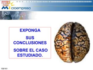 EXPONGA

SUS
CONCLUSIONES
SOBRE EL CASO
ESTUDIADO.

159/161

 
