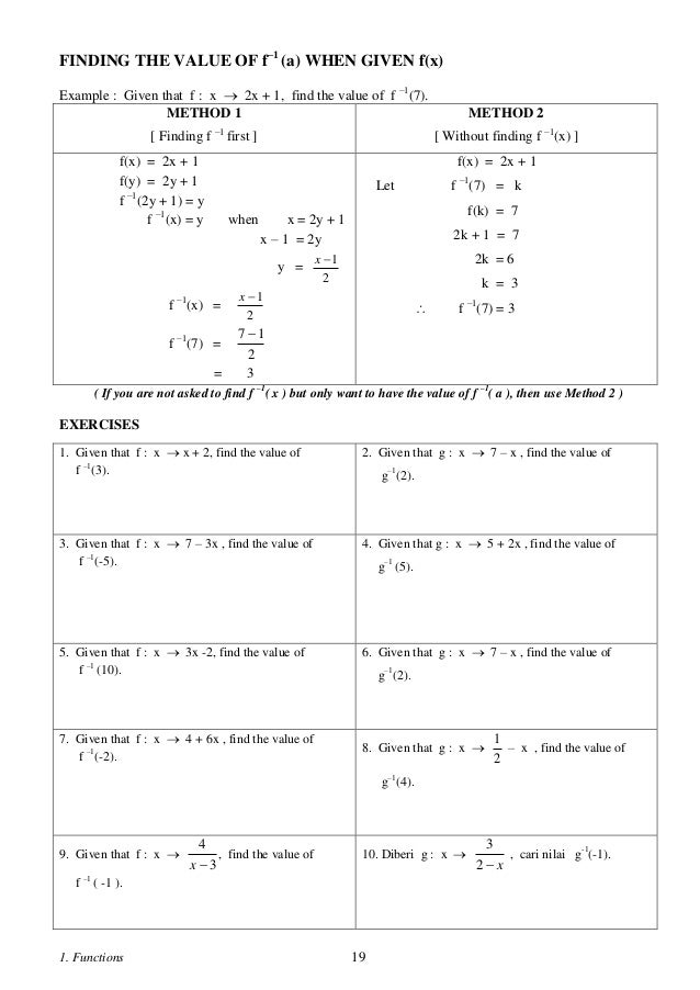 1 Functions