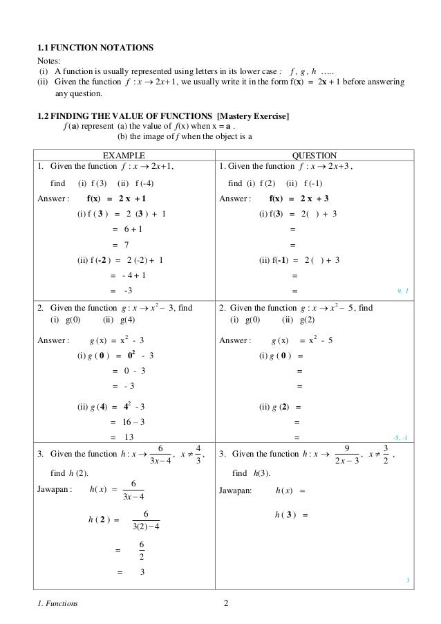 1 Functions