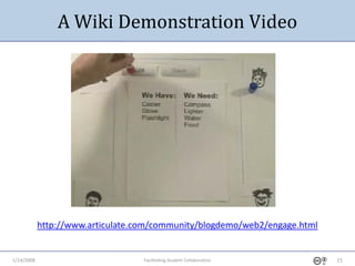 1-14-2009 Fostering Student Collaboration