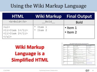 1-14-2009 Fostering Student Collaboration