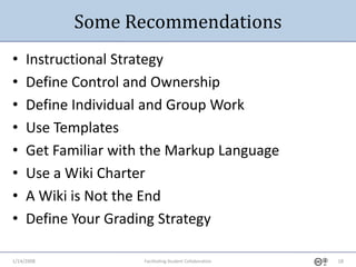 1-14-2009 Fostering Student Collaboration