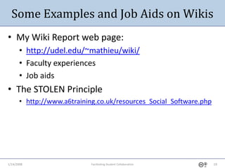 1-14-2009 Fostering Student Collaboration