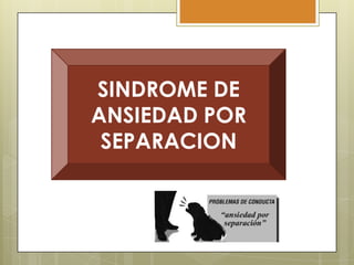 SINDROME DE
ANSIEDAD POR
SEPARACION

 
