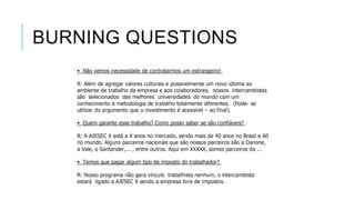 BURNING QUESTIONS

 