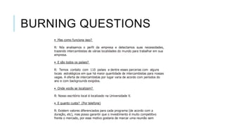 BURNING QUESTIONS

 