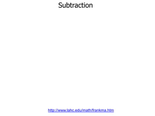 Subtraction

http://www.lahc.edu/math/frankma.htm

 