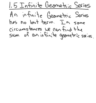 1.5   infinite geometric series