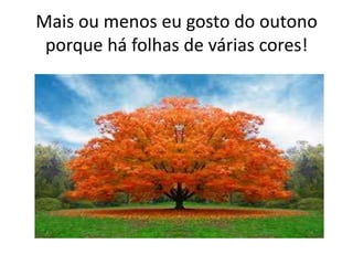 Mais ou menos eu gosto do outono
porque há folhas de várias cores!

 