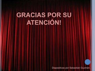 GRACIAS POR SU
ATENCIÓN!

Diapositivas por Sebastián Guzmán.

 