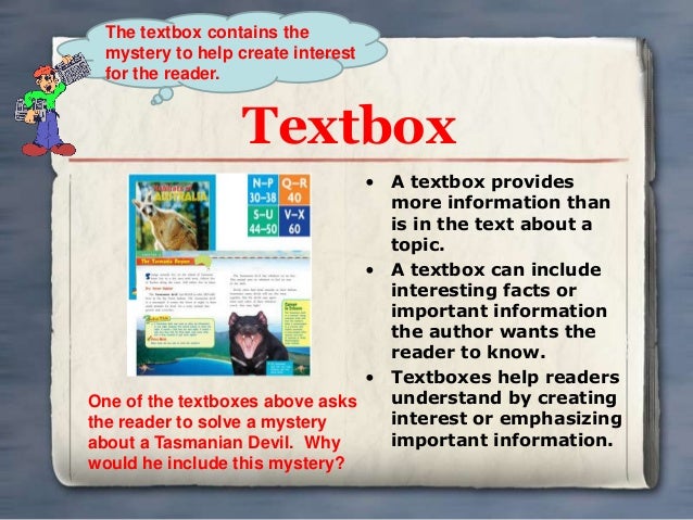 Text and Graphic features for Nonfiction Text