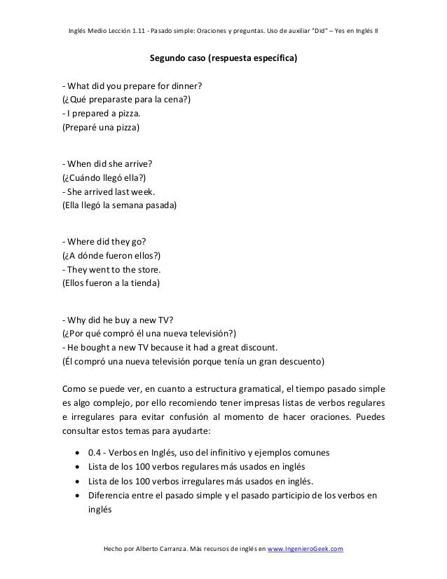 preguntas en pasado simple ingles ejemplos 1 11 pasado simple oraciones y preguntas uso de auxiliar did preguntas en pasado simple ingles ejemplos 1 11 pasado simple oraciones y preguntas uso de auxiliar did